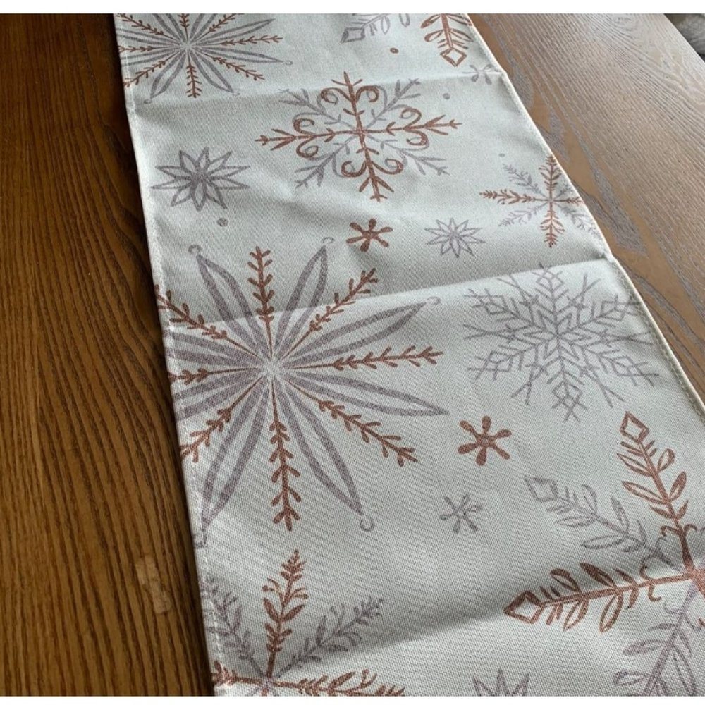 Christmas Table Runner Decorative Cloth Snowflake Decor Xmas Holiday Decoration